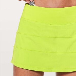 LULULEMON Highlight Yellow Pace Rival Mid-Rise Skirt Active Running Skort Sz 6
